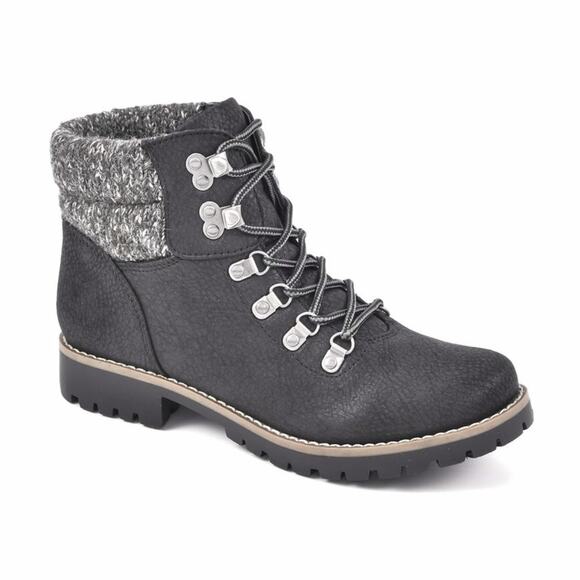 Cliffs By White Mountain Pathfield Fabric Lace Up booties black - 9 - Picture 1 of 13